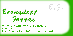 bernadett forrai business card